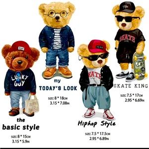 4pcs Cute Bear Iron Stickers Patch Heat Transfer